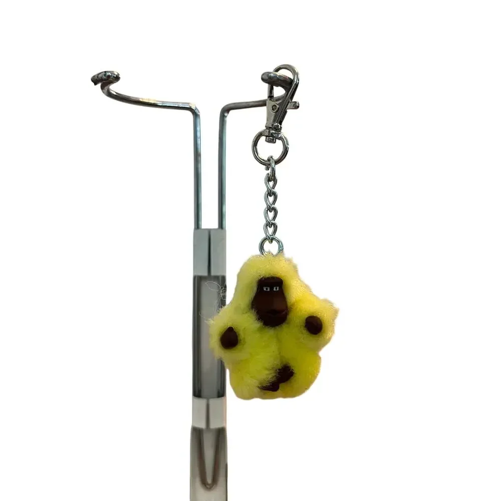 Kipling Nassra Yellow Monkey Plush Keychain Key Ring Handbag Charm Collector Fob